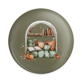 Cozy Reading Nook Pinback Button, Fall Decor Pin, Autumn Reading Spot Badge, Book Lover Gift, Pumpkin Patch Pin, Cozy Autumn Scene - Tawshia